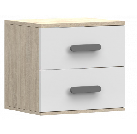 Noční stolek SMYK III - 22, Dub Sonoma/Bílá/Šedá