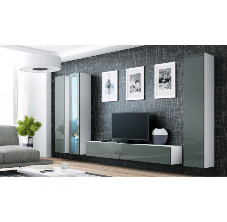 Obývací stěna VIGO 2 - bílo-šedá Obývací stěna VIGO 2 - bílo-šedá