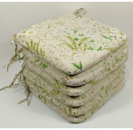 Sedák 40x40 cm látka kapradí - set 6 kusů