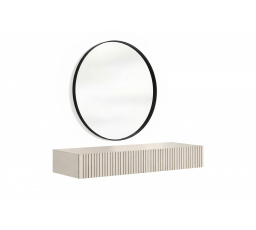 NICOLE TOALETKA 100 2SZ - kašmír / závěsná + NICOLE ZRCADLO 80 - černá