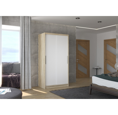 Skříň s posuvnými dveřmi ASTEN 100 Sonoma+White