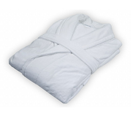 Velurový župan bílý L