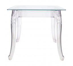 Stůl Ghost 80x80cm čtvercový transparentní