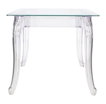 Stůl Ghost 80x80cm čtvercový transparentní