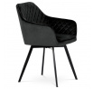 Jídelní židle, černá, sametová látka, DCH-425 BK4