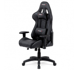 Herní křeslo, houpací mechanismus, černá ekokůže, KA-F03 BK