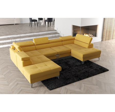 Rohová sedací souprava TOSCANIA MAX II 170x350x220 - žlutá , levá