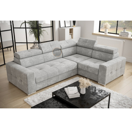 Rohová sedací souprava s funkcí spaní MARGO II 270X197 - volitelný odstín , pravá