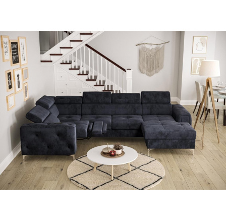 Rohová sedací souprava ORION MAX III , relax s funkcí spaní 165x320x190 cm - modrá, levá