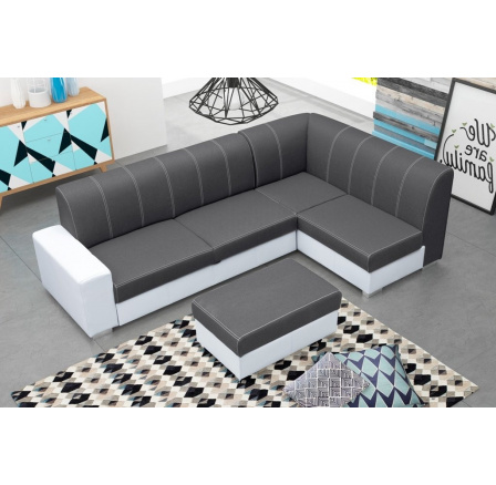 Rohová sedací souprava Rest P tm.šedá/bílá Rohová sedací souprava Rest P tm.šedá/bílá