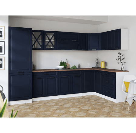 Rohová kuchyňská linka Simea tmavě modrá MAT Rohová kuchyňská linka Simea tmavě modrá MAT
