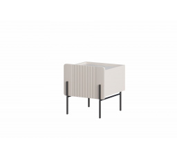 Noční stolek Malmi, kašmír / crema bianca / černé nožky