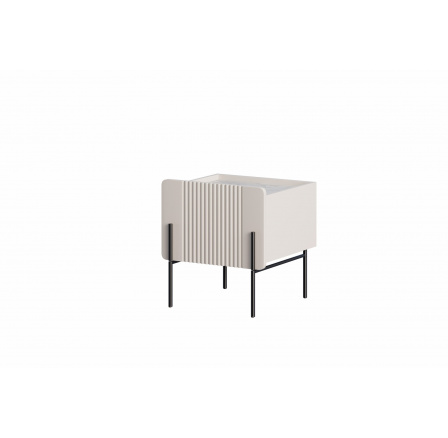 Noční stolek Malmi, kašmír / crema bianca / černé nožky