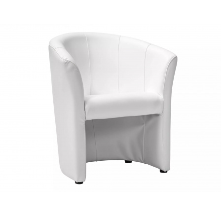 Křeslo TM-1, Bílá ekokůže EK-26/Wenge Křeslo TM-1, Bílá ekokůže EK-26/Wenge