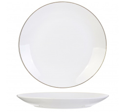 Talíř Pearl Gold 27 cm bílý