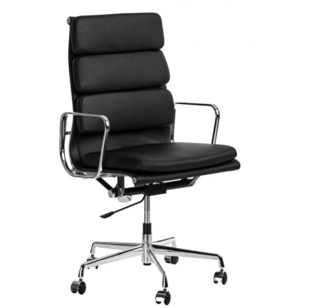 Kancelářská židle CH2191T černá kůže chrom