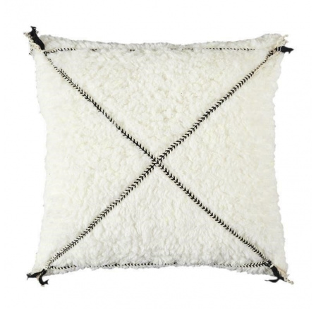 Polštář Sherpa bílý s černým vzorem