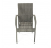 Zahradní židle, kov, polyratan, šedá, AZC-S2114 GREY
