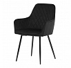 Jídelní židle, černá, sametová látka, DCH-215 BK4