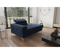 Sofa lenoška TOSCANIA lenoška 135 cm - modrá, pravá strana