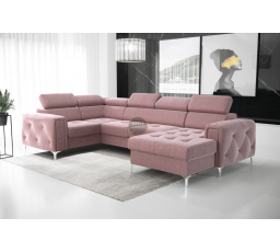 Rohová sedací souprava ORION MAX III s funkcí spaní 165x320x185 cm - růžová, levá