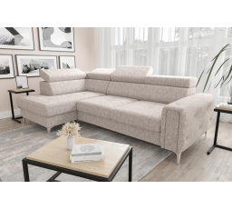 Rohová sedací souprava s funkcí spaní ORION 165x255 - béžová, levá