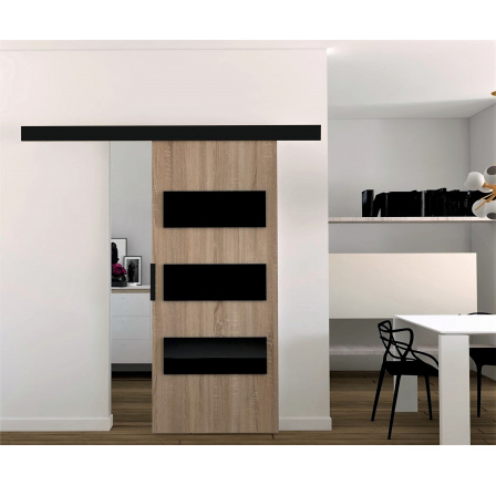 Posuvné dveře STANDART MIX E100, Sonoma/Černá Posuvné dveře STANDART MIX E100, Sonoma/Černá