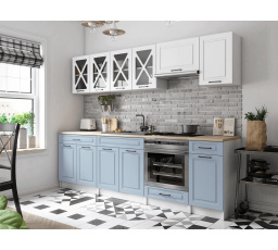 Kuchyňská linka Gréta 260/260 bílá/sv.modrá MAT