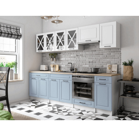 Kuchyňská linka Gréta 260/260 bílá/sv.modrá MAT Kuchyňská linka Gréta 260/260 bílá/sv.modrá MAT