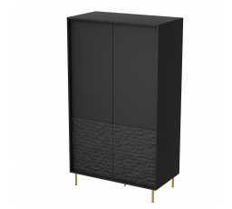 Šatní skříň BULLET S-1, Černá/Zlatá