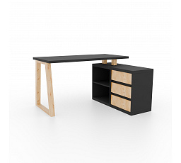 Rohový stůl Iwo II Grafit+Artisan