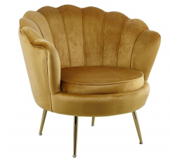 Křeslo velvet kari /zlaté nohy/ LC-032-1