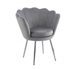 Křeslo velvet šedé /nohy stříbrné/ FR1-FX