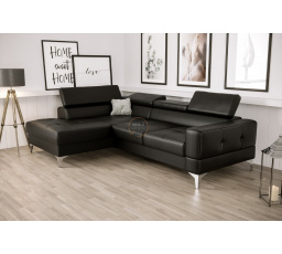 Rohová sedací souprava TOSCANIA MINI s funkcí spaní 170x250 cm - černá eko kůže, levá