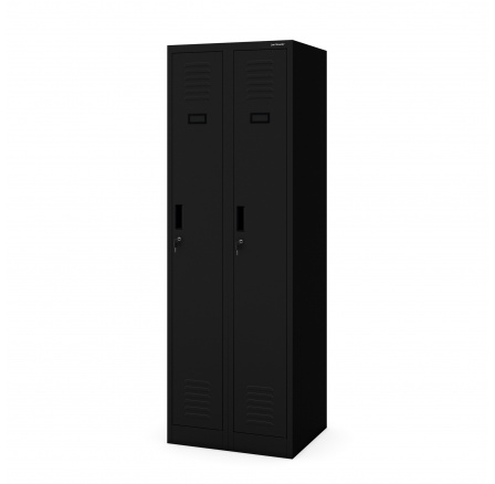 Kovová pracovní skříňka čtyřkomorová černá: KACPER II, 600 x 1800 x 500 mm
