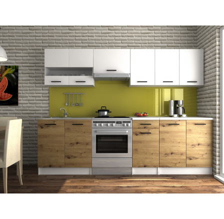 Kuchyňská linka Luigi III 260/200 bílá/dub artisan Kuchyňská linka Luigi III 260/200 bílá/dub artisan