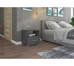 Noční stolek se zásuvkou EMI Gray