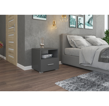 Noční stolek se zásuvkou EMI Gray