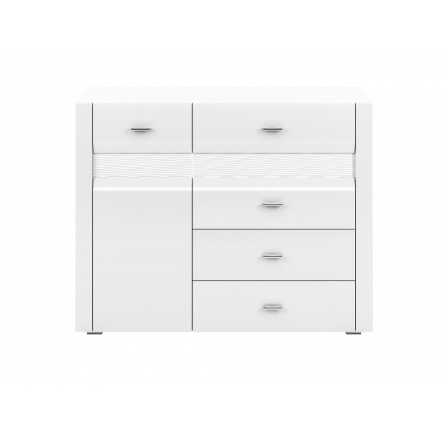 Komoda ARKO 07, Bílá/Bílý lesk
