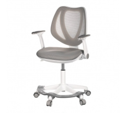 Dětská židle, výškově nastavitelná, šedá síťovina, KA-C806 GREY