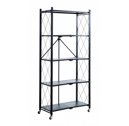 Kovový regál R4-FX 5P, Černý