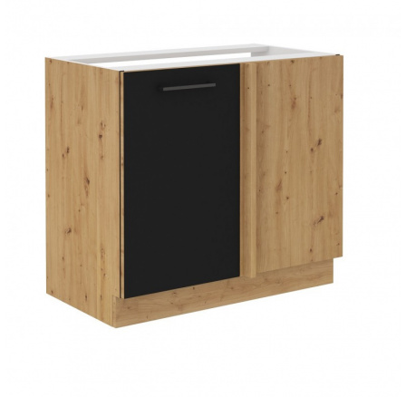 Rohová kuchyňská skříňka MOLLY 105-DN-1F, Černá/Dub artisan Rohová kuchyňská skříňka MOLLY 105-DN-1F, Černá/Dub artisan