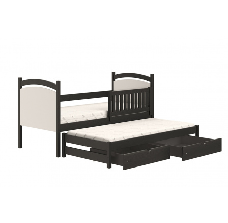 Postel přízemní výsuvná s tabulí na malování Amely - Barva Černý, rozměr 80x180 Postel přízemní výsuvná s tabulí na malování Amely - Barva Černý, rozměr 80x180