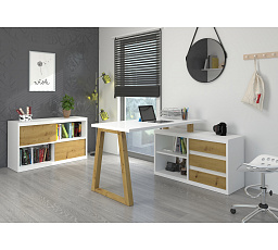 Rohový stůl IWO II Artisan+White