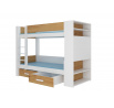 Dvoulůžková patrová postel GARET 180x80 Bílá+Artisan