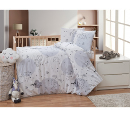 Krepové dětské povlečení do malé postýlky 90x135, 45x60 cm Zvířátka v zahradě