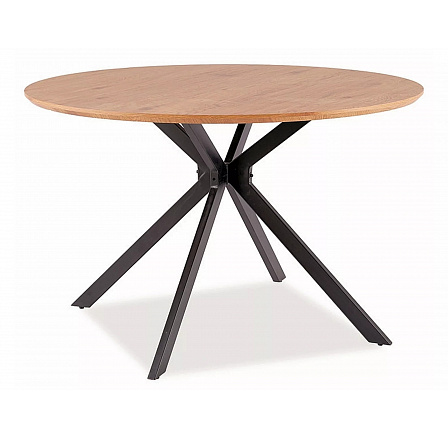 Jídelní stůl  ASTER 120 cm, Dub/Černý mat