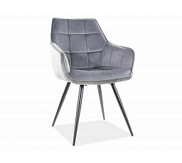 Jídelní židle LILIA VELVET, Šedý Bluvel 14/černá