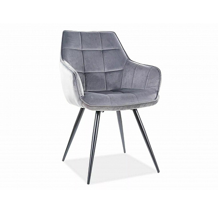 Jídelní židle LILIA VELVET, Šedý Bluvel 14/černá Jídelní židle LILIA VELVET, Šedý Bluvel 14/černá