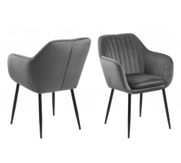 Židle Emilia Velvet tmavě šedá/černá